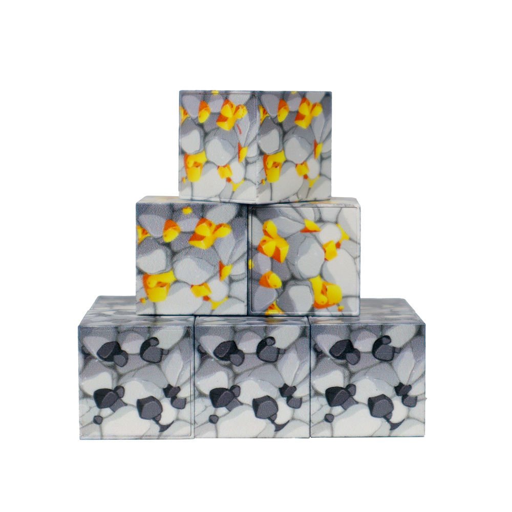 9 Parça Altın ve Kömür Desenli Manyetik Bloklar