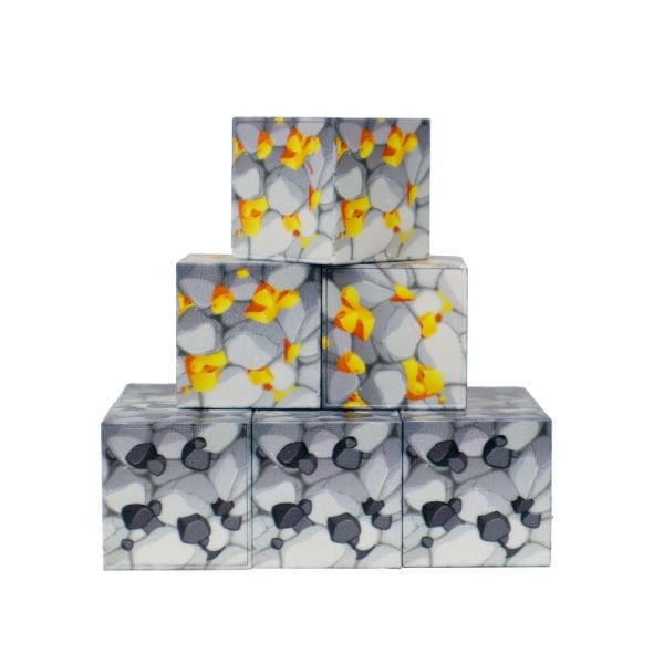 9 Parça Altın ve Kömür Desenli Manyetik Bloklar