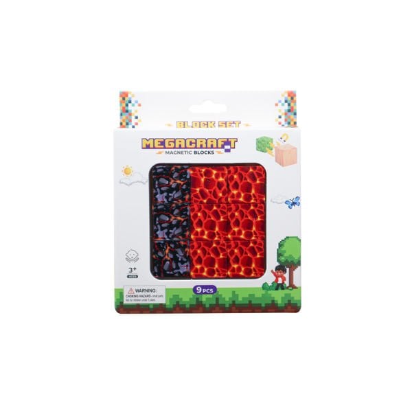 9 Parça Lav ve Magma Desenli Manyetik Bloklar