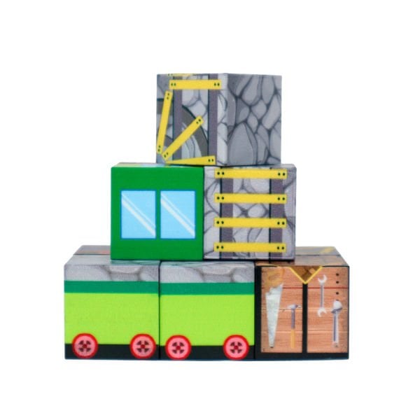 9 Parça Tren Desenli Manyetik Bloklar