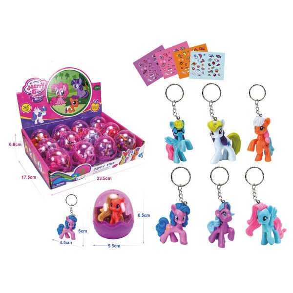 Küçük Unicorn ve Çıkartmalı Metal Anahtarlık 12 Parça