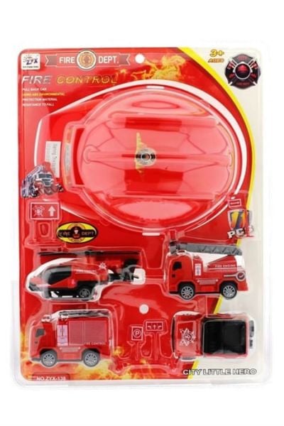 11 Parça Baretli İtfaiye Araçları Oyun Seti