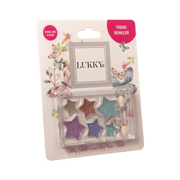 Lukky 6 Renkli Yıldız Şekilli Parıltılı Göz Farı Paleti ve Fırçası