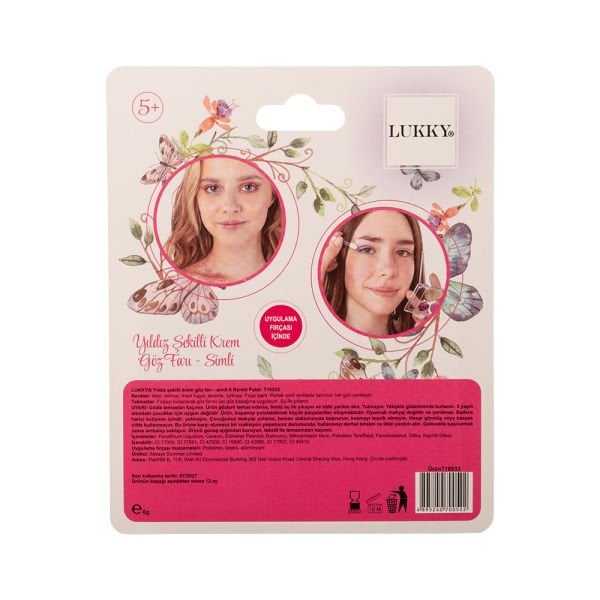 Lukky 6 Renkli Yıldız Şekilli Parıltılı Göz Farı Paleti ve Fırçası