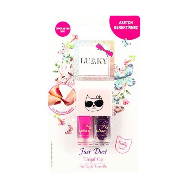 Lukky 2'si 1 Arada Soyulabilir Pembe & Mor Oje