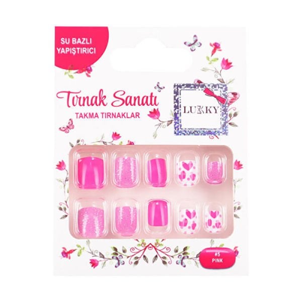 Lukky Kalp Baskılı Yapışkanlı Takma Tırnak Seti
