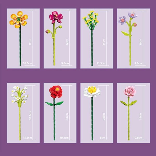 Blok 8li Vazolu Blok Çiçek 733 Parça