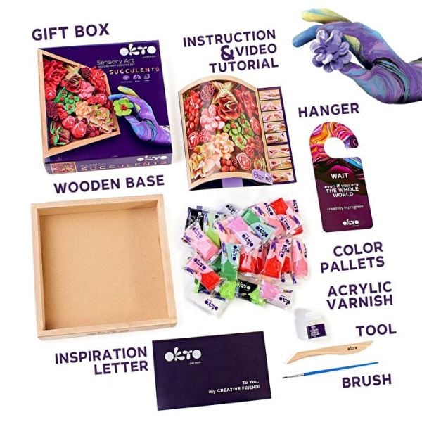 Succulents Passion 3D Duyusal Sanat Seti