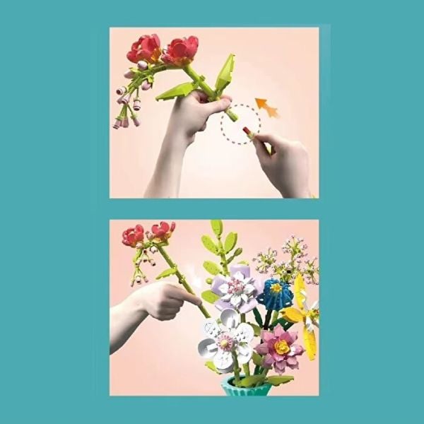 Blok 8li Vazolu Blok Çiçek 778 Parça