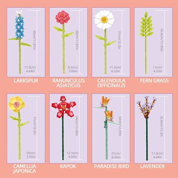 Blok 8li Vazolu Blok Çiçek 691 Parça