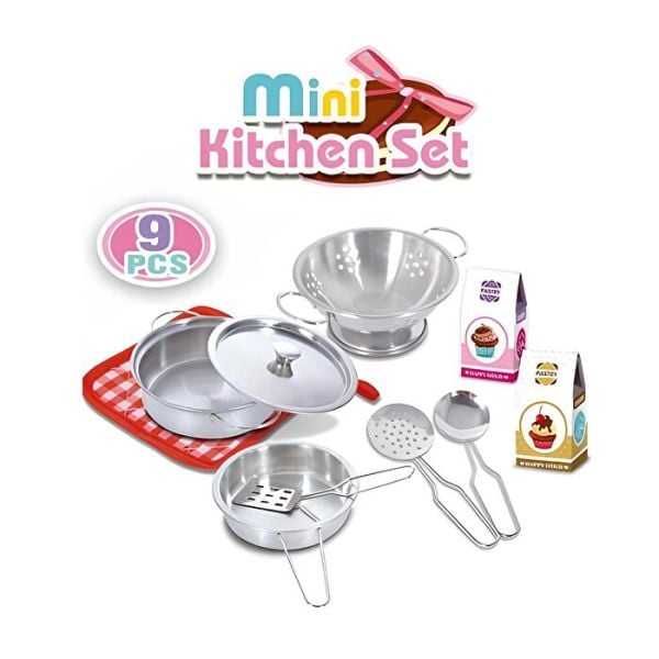 9 Parça Metal Mutfak Seti