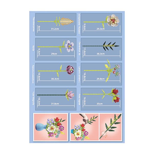 Blok 8li Vazolu Blok Çiçek 680 Parça