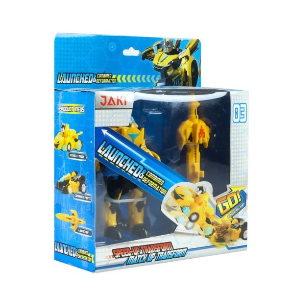 Fırlatmalı Robota Dönüşen Araba Seti