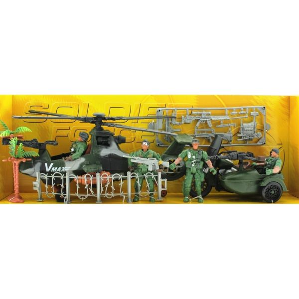 Motor ve Helikopterli Askeri Oyun Seti
