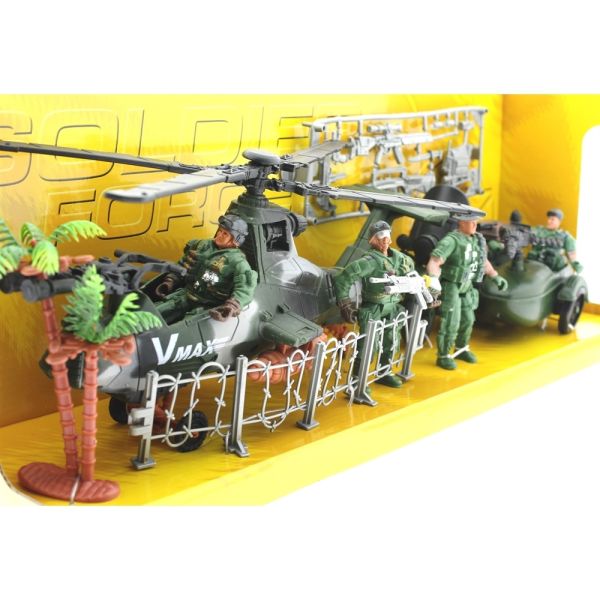 Motor ve Helikopterli Askeri Oyun Seti