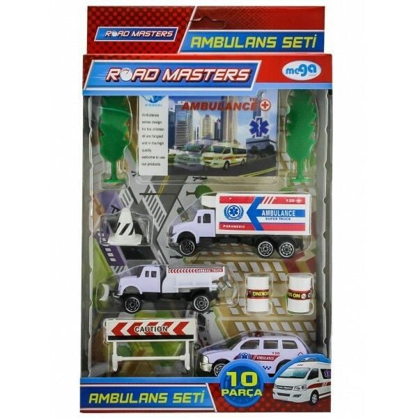 Metal Ambulans Seti 10 Parça