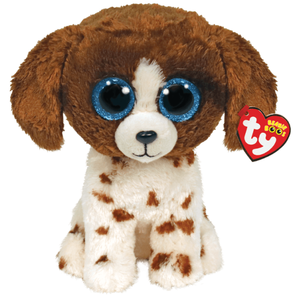 TY Beanie Boos Kahverengi Beyaz Köpek Muddles Peluş 15 cm.