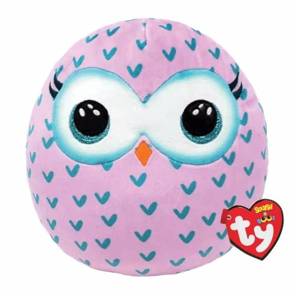 TY Squishy Beanies Pembe Baykuş Winks Peluş 35 cm.