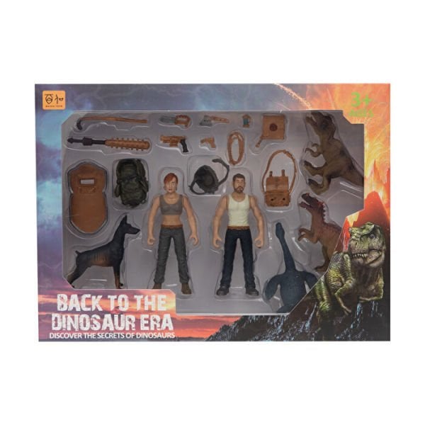 İkili Figürlü Dinozorlu Savunma Seti