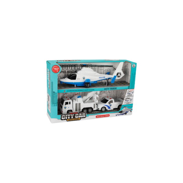 City Car Helikopter ve Kurtarma Aracı Üçlü Set