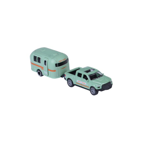 City Car Çek Bırak Karavanlı Die Cast Araba (2 Asorti)