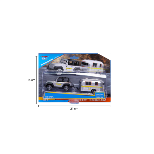 City Car Çek Bırak Karavanlı Die Cast Araba (2 Asorti)