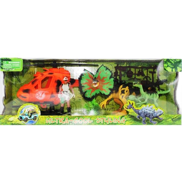 Dinozor Avcısı Helikopterli Oyun Seti