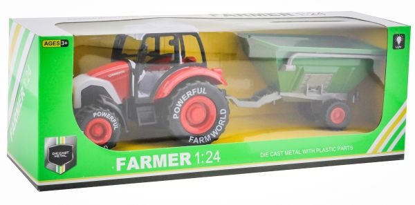 1:24 Sürtmeli Traktör Yeşil