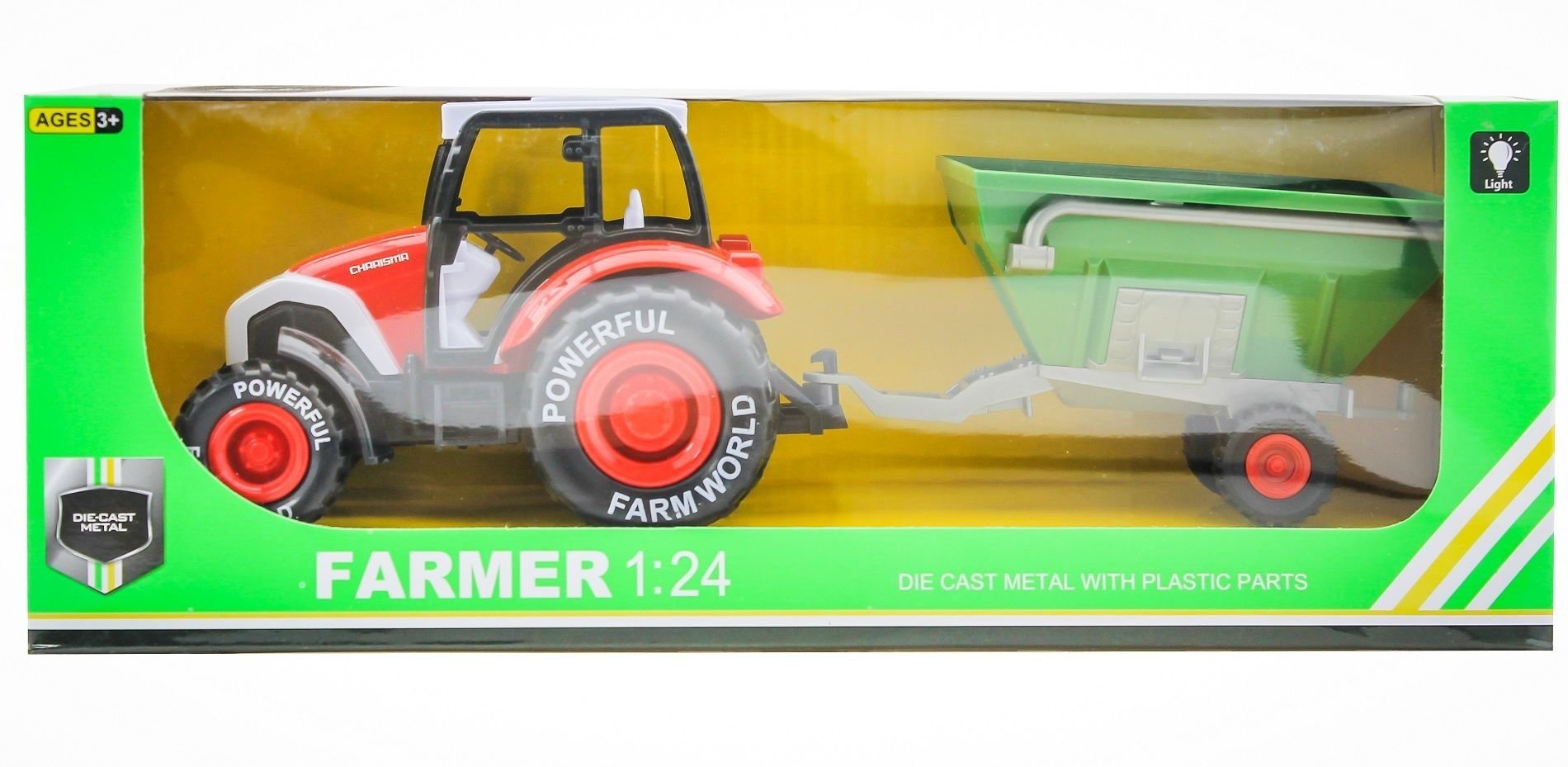 1:24 Sürtmeli Traktör Yeşil