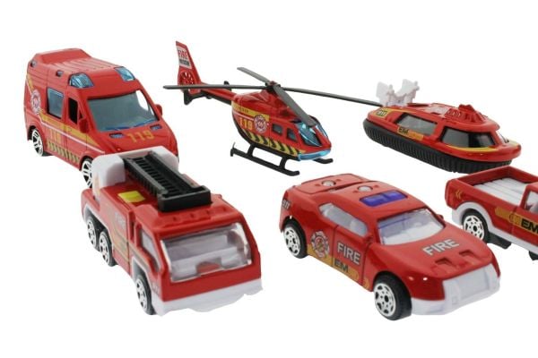 10 Parça Die-Cast Metal İtfaiye Araçları Seti