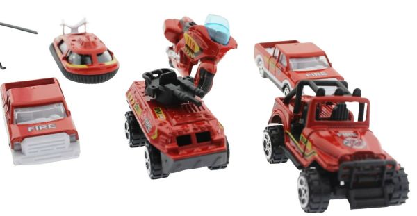 10 Parça Die-Cast Metal İtfaiye Araçları Seti