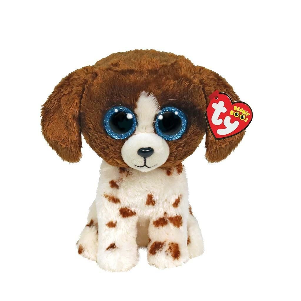 TY Beanie Boos Kahverengi Beyaz Köpek Muddles Peluş 25 cm.