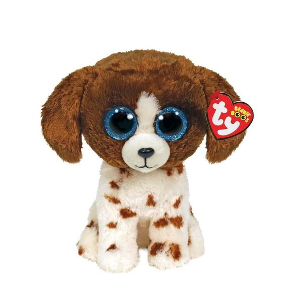 TY Beanie Boos Kahverengi Beyaz Köpek Muddles Peluş 25 cm.