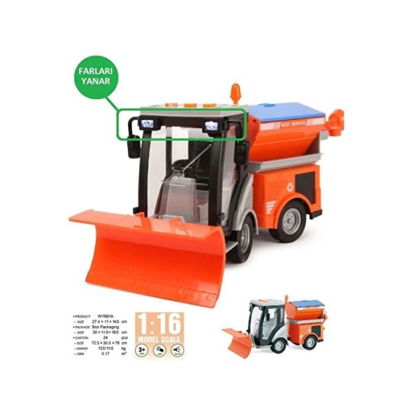 1:16 Sesli ve Işıklı Kar Küreme Aracı