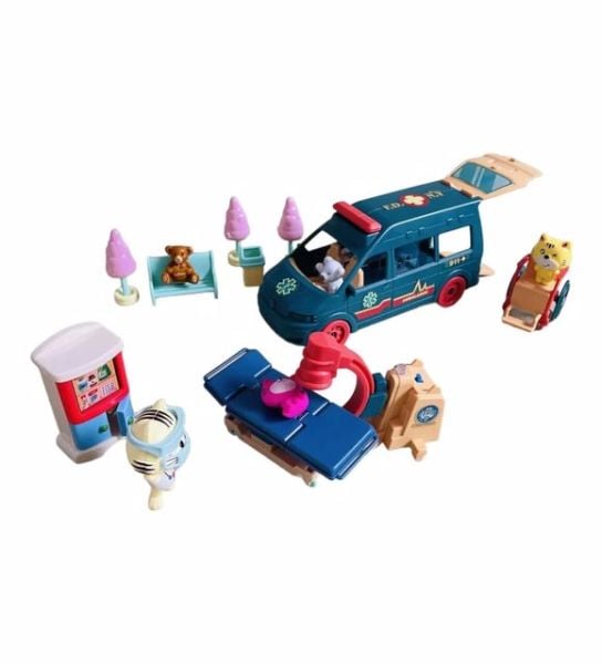 Meow Meow Sesli  ve Işıklı Ambulans Oyun Seti (3 Asorti)