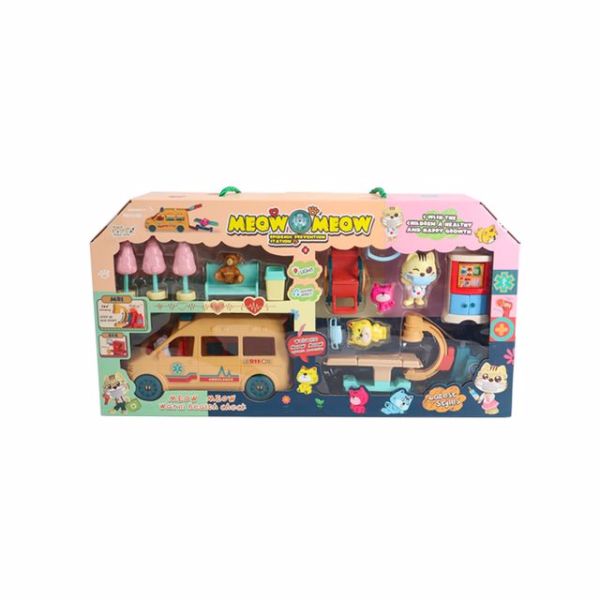 Meow Meow Sesli  ve Işıklı Ambulans Oyun Seti (3 Asorti)