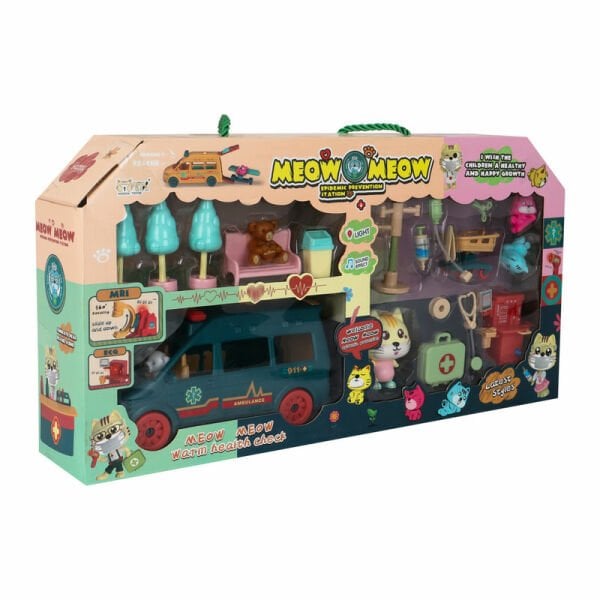 Meow Meow Sesli  ve Işıklı Ambulans Oyun Seti (2 Asorti)