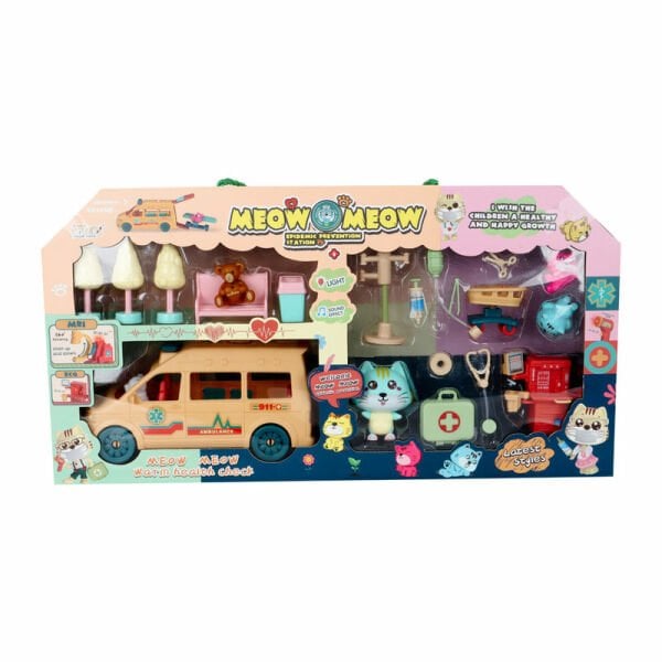 Meow Meow Sesli  ve Işıklı Ambulans Oyun Seti (2 Asorti)