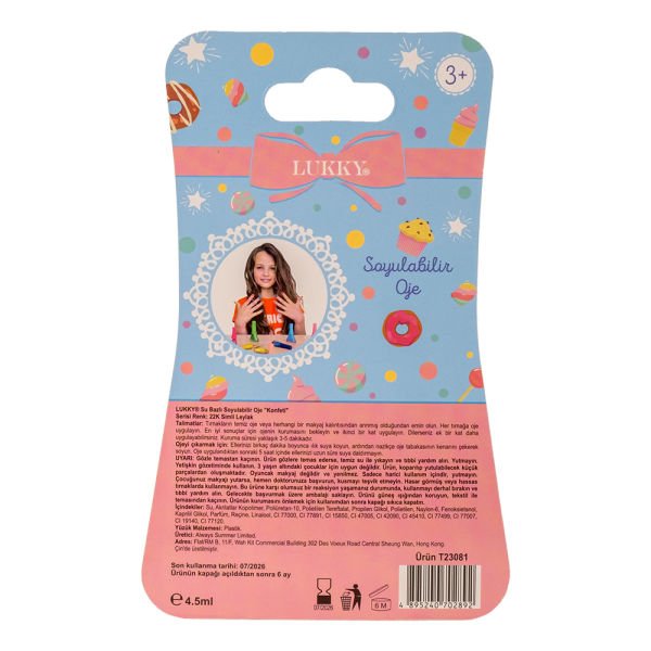 Lukky Confetti Serisi Su Bazlı Parlak Lila Soyulabilir Oje