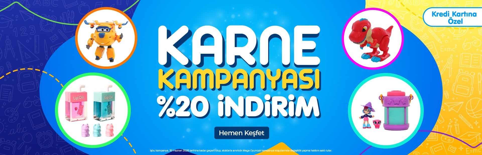 karne indirimi mega oyuncak %20 figür peluş